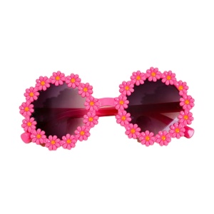 Ochelari de soare pentru copii, model pentru fetite cu floarea soarelui summer vibe, marime universala, roz