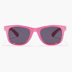 Ochelari de soare pentru copii, unisex, model clasic cu rama in culori vesele, tematica chill summer, marime universala, roz deschis - Img 3
