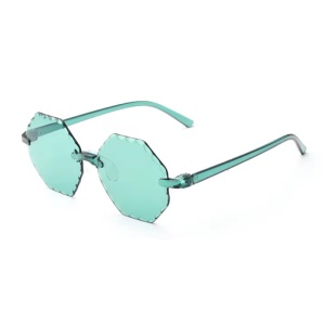 Ochelari de soare pentru copii, unisex, model crazy party, tematica fun is here, marime universala, verzi