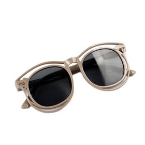 Ochelari de soare pentru copii, unisex, model cu rama fashion, tematica cozy summer, marime universala, gri - Img 4