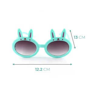 Ochelari de soare pentru copii, unisex, model iepuras, marime universala, turcoaz - Img 4