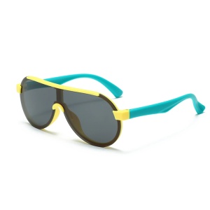 Ochelari de soare pentru copii, unisex, model pilot curajos, tematica summer drive, marime universala, galbeni