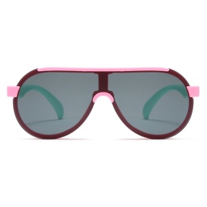 Ochelari de soare pentru copii, unisex, model pilot curajos, tematica summer drive, marime universala, roz - Img 2