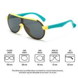 Ochelari de soare pentru copii, unisex, model pilot curajos, tematica summer drive, marime universala, galbeni - Img 3