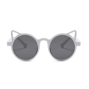 Ochelari de soare pentru copii, unisex, model pisicuta, accesorii urechiuse, marime universala, albi - Img 2