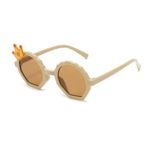Ochelari de soare pentru copii, unisex, model printi si printese, marime universala, bej
