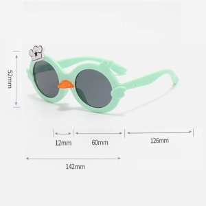 Ochelari de soare pentru copii, unisex, model ratusca nazdravana, accesorii decorative, marime universala, verzi - Img 4