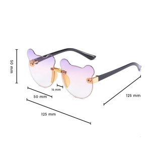 Ochelari de soare pentru copii, unisex, model ursulet, gradient, marime universala, mov deschis - Img 3