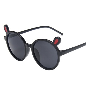 Ochelari de soare pentru copii, unisex, model vesel cu accesorii urechiuse, marime universala, negri