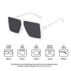 Ochelari de soare pentru copii, unisex, model voluminos cool, tematica fashion summer, marime universala, albi - Img 4