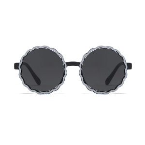 Ochelari de soare pentru copii, unisex, rotunzi, model summer cool, marime universala, negri - Img 2