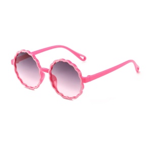 Ochelari de soare pentru copii, unisex, rotunzi, model summer cool, marime universala, roz aprins