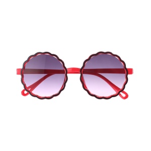 Ochelari de soare pentru copii, unisex, rotunzi, model summer cool, marime universala, rosii - Img 2