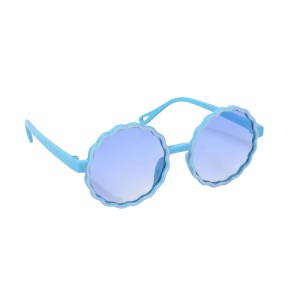 Ochelari de soare pentru copii, unisex, rotunzi, model summer cool, marime universala, albastri - Img 3