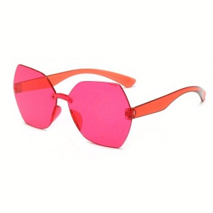 Ochelari de soare pentru femei, model pentru festival, tematica party mood on, marime universala, roz