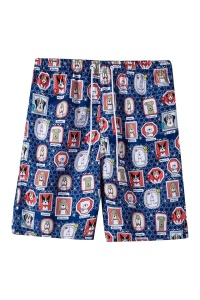 Pantaloni scurti de baie tip sort, barbati, model vesel cu catei, imprimeu grafic, prindere cu snur, tematica I love funny dogs, uscare rapida, multicolori
