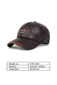 Sapca de barbati, cozoroc curbat, prindere reglabila, model masculin, tematica classy style, marime universala, maro inchis - Img 4