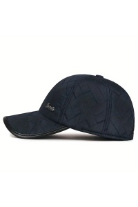 Sapca de barbati, cozoroc curbat, protectie pentru urechi, prindere reglabila, model sport, tematica fashion style, marime universala, albastru marin - Img 3