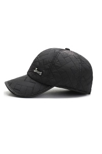 Sapca de barbati, cozoroc curbat, protectie pentru urechi, prindere reglabila, model sport, tematica fashion style, marime universala, neagra - Img 4