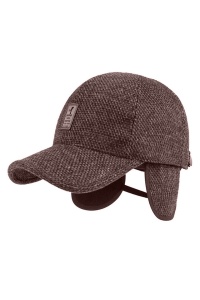 Sapca de barbati, cozoroc curbat, protectie pentru urechi, reglabila, model urban, tematica business style, marime universala, maro