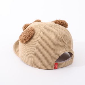 Sapca pentru copii, model haios cu cozoroc si ursulet, tematica baseball bear, 0 – 1 ani, maro deschis - Img 2