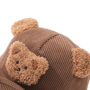 Sapca pentru copii, model haios cu cozoroc si ursulet, tematica baseball bear, 0 – 1 ani, maro - Img 3