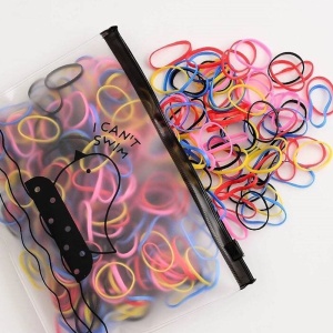 Set elastice de par, colorate, 500 bucati, multicolor, cauciuc - Img 3