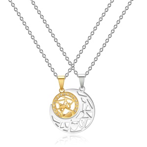 Set lant cuplu, soare si luna, inscriptie I love you, unisex