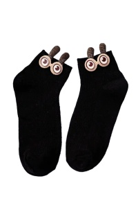 Soseste dama, model scurt accesorizat cu ochisori si urechiuse, tematica I see you, marime 38 – 42, negre