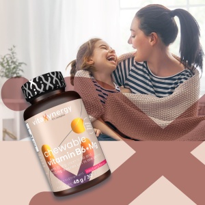 VITAXYNERGY Chewable Vitamin B6 + Mg - 30 Tablete Supliment Nutritiv pentru Stres, Anxietate, Insomnie, Carente de Magneziu si B6 Aprobat de Ministerul Sanatatii Certificat FDA, GMP, Halal - Img 3