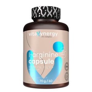 VITAXYNERGY L-Arginine Capsule - Supliment pentru Performanta Sportiva, Circulatie Sanguina si Recuperare Musculara – 60 Capsule, Certificat GMP, Aprobat de Ministerul Sanatatii Certificat FDA, GMP, Halal