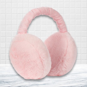Acoperitori pentru urechi, protectie impotriva frigului, model casti dama pliabile, tematica pocket size, marime universala, roz deschis - Img 2