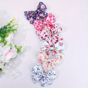 Agrafe de par, set 6 bucati, accesorizate cu fundite delicate, model foarte vesel, tematica bucurie zi de zi, multicolor - Img 2