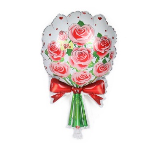 Balon buchet de trandafiri rosu, mesaj „ I love you“, 65 cm