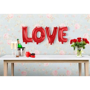 Balon iubire, decor „Love“, 101 cm, rosu - Img 3