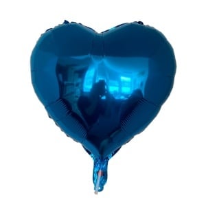 Balon iubire, decor inima, 45 cm, turcoaz inchis
