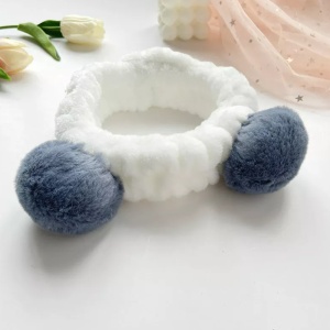 Bentita cosmetica machiaj, ursulet, alb cu urechiuse gri, marime standard - Img 2