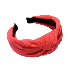 Bentita pentru par cu nod, model elegant happy, cu culori vibrante, marime universala, corai