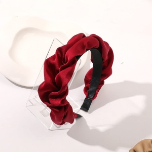 Bentita pentru par, model cu volanas chic waves, marime universala, rosie - Img 4
