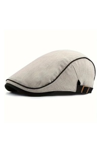 Bereta barbati, cozoroc curbat acoperit, prindere reglabila, model cool calduros, tematica modern classic style, marime universala, bej