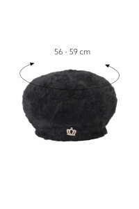 Bereta dama, model calduros captusit la interior, accesoriu delicat, tematica winter queen, marime universala, neagra - Img 3