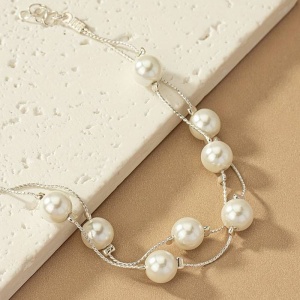 Bratara dama, model minimalist elegant, accesorii multiple, tematica classy life, argintiu - Img 3