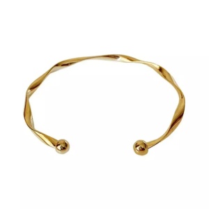 Bratara dama, model wave, deschidere circle, aurie, dimensiune fixa