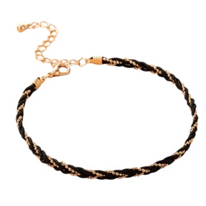 Bratara de picior, model elegant, tematica cool summer, reglabila, negru cu auriu