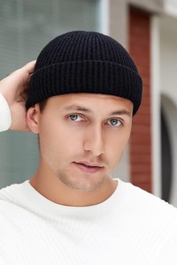 Caciula barbati, model minimalist, confortabil si comod, tematica cool beanie style, marime universala, neagra - Img 2