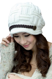 Caciula dama, model accesorizat cu detaliu impletit, tematica city style, marime universala, bej - Img 2