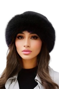 Caciula dama, model calduros elegant cu margine pufoasa, tematica winter lady, marime universala, neagra