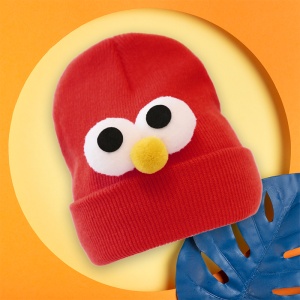 Caciula pentru copii, model minimalist accesorizat cu ochisori curiosi si nasuc nazdravan, tematica curious little baby, 0 – 1 ani, rosie - Img 3