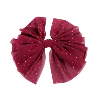 Clama de par, accesorizata cu funda ampla, model cu sclipici, tematica party mood, visinie