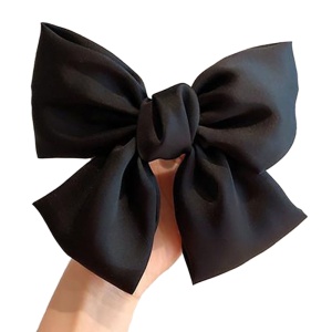 Clama de par, accesorizata cu funda supradimensionata, neagra - Img 2